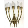 APPLIQUE OTTONE DORATO GIO PONTI DESIGN ANNI 50 LAMPADE PARETE MADE IN ITALY OLD