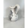 GRANDE VASO BROCCA VERSATOIO BRUTALISTA CERAMICA LAVICA BIANCO DECORO NERO '60