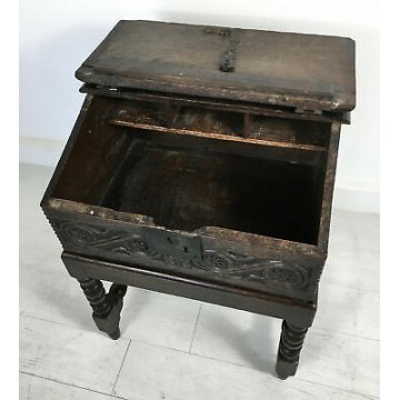ANTICO STIPO BAULE BAULETTO PICCOLA MADIA LEGNO ROVERE EPOCA 1800 VALLIGIANO