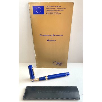 PENNA STILOGRAFICA OMAS EUROPA FOUNTAIN PEN PENNINO ORO 18K lim. edition blu