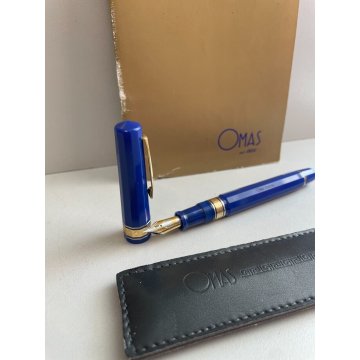 PENNA STILOGRAFICA OMAS EUROPA FOUNTAIN PEN PENNINO ORO 18K lim. edition blu