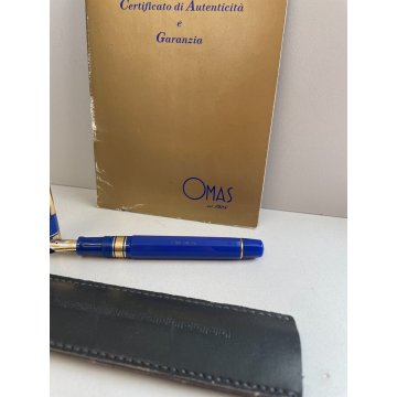 PENNA STILOGRAFICA OMAS EUROPA FOUNTAIN PEN PENNINO ORO 18K lim. edition blu