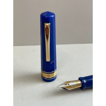 PENNA STILOGRAFICA OMAS EUROPA FOUNTAIN PEN PENNINO ORO 18K lim. edition blu