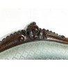 ANTICO DIVANO DIVANETTO STILE LUIGI FILIPPO LEGNO NOCE EPOCA 1900 AZZURRO SOFA'