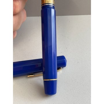 PENNA STILOGRAFICA OMAS EUROPA FOUNTAIN PEN PENNINO ORO 18K lim. edition blu