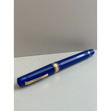 PENNA STILOGRAFICA OMAS EUROPA FOUNTAIN PEN PENNINO ORO 18K lim. edition blu