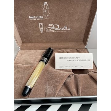 PENNA STILOGRAFICA DELTA FEDERICO FELLINI EDIZIONE LIMITATA ARGENTO 925 ORO 18K