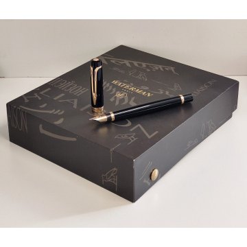 WATERMAN Liaison NERO ORO nib 18k PENNA STILOGRAFICA Vintage Fountain Pen BOX