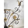 ANTICO PORTACERO FERRO BATTUTO 1800 DORATO CANDELIERE TRESPOLO BAROCCO EPOCA