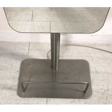 SPECCHIO BARBIERE PARRUCCHIERE DESING VINTAGE LAMPADA DA TERRA CONSOLE ACCIAIO 