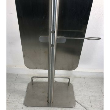 SPECCHIO BARBIERE PARRUCCHIERE DESING VINTAGE LAMPADA DA TERRA CONSOLE ACCIAIO 