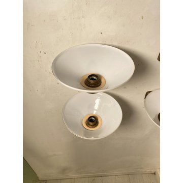 SET QUATTRO APPLIQUE VETRO Murano OTTONE DESIGN VINTAGE WALL LAMP '80 LAMPADE