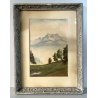 ANTICO QUADRO ACQUERELLO Emile Gissler PAESAGGIO ALPINO MONTAGNA ALPI SVIZZERA