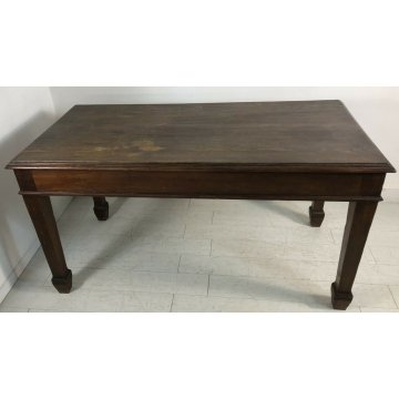 ANTICO TAVOLO 2 CASSETTI 900 ABETE MASSELLO GAMBA QUADRATA PRANZO RIUNIONI OLD