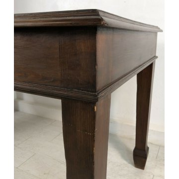 ANTICO TAVOLO 2 CASSETTI 900 ABETE MASSELLO GAMBA QUADRATA PRANZO RIUNIONI OLD