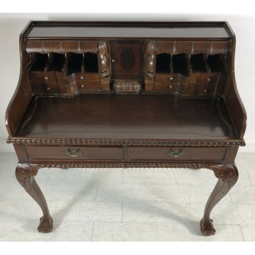 ANTICA SCRIVANIA LUIGI FILIPPO CONSOLLE NOCE MASSELLO CASSETTI SEGRETI EPOCA 900