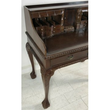 ANTICA SCRIVANIA LUIGI FILIPPO CONSOLLE NOCE MASSELLO CASSETTI SEGRETI EPOCA 900