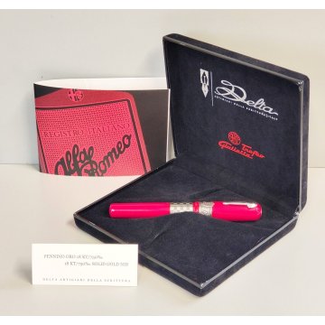 Delta GIULIETTA Lim. Edition PENNA STILOGRAFICA Rosso Argento 925 ALFA ROMEO box