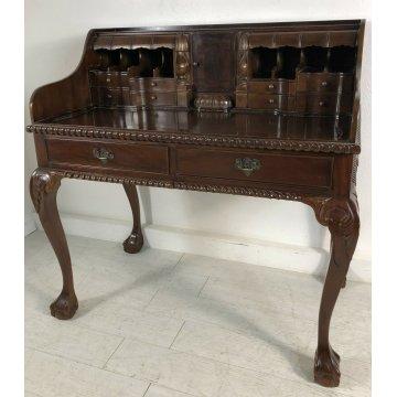 ANTICA SCRIVANIA LUIGI FILIPPO CONSOLLE NOCE MASSELLO CASSETTI SEGRETI EPOCA 900