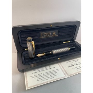 PENNA STILOGRAFICA PARKER DUOFOLD GODRON ARGENTO 925 SILVER BOX SERIE 1991