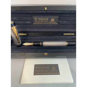 PENNA STILOGRAFICA PARKER DUOFOLD GODRON ARGENTO 925 SILVER BOX SERIE 1991