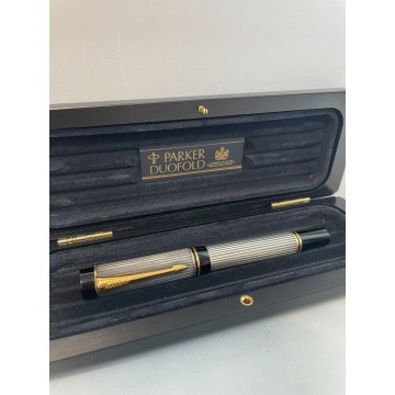 PENNA STILOGRAFICA PARKER DUOFOLD GODRON ARGENTO 925 SILVER BOX SERIE 1991