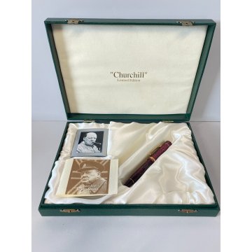 PENNA STILOGRAFICA CONWAY STEWART CHURCHILL BURGUNDY LIMITED EDITION ENGLAND