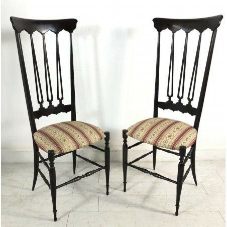 COPPIA SEDIE CHIAVARINE GIO PONTI ANNI 50 VINTAGE CHIAVARI BRASS CHAIR DESIGN