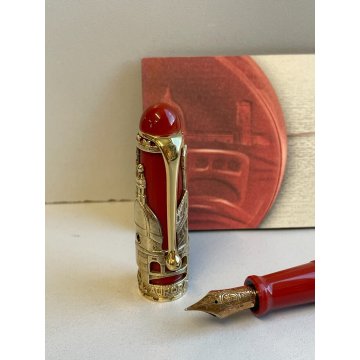 PENNA STILOGRAFICA AURORA 88 FIRENZE ARGENTO 925 VERMEIL FOUNTAIN PEN BROCHURE