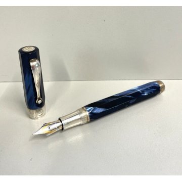 PENNA STILOGRAFICA MONTEGRAPPA HEXAGONAL SFACCETTATA FOUNTAIN PEN ITALY BLU