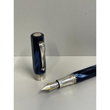 PENNA STILOGRAFICA MONTEGRAPPA HEXAGONAL SFACCETTATA FOUNTAIN PEN ITALY BLU