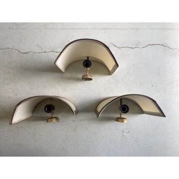 SET 3 APPLIQUE OTTONE DESIGN WALL LAMP LAMPADA PARETE con VENTOLA VINTAGE  '80