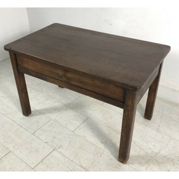 PICCOLO ANTICO TAVOLINO MASSELLO TAVOLO CASSETTO LEGNO STILE RUSTICO EPOCA 1800