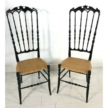 COPPIA SEDIE CHIAVARINE GAETANO DESCALZI VINTAGE CHIAVARI LEGNO CHAIR DESIGN