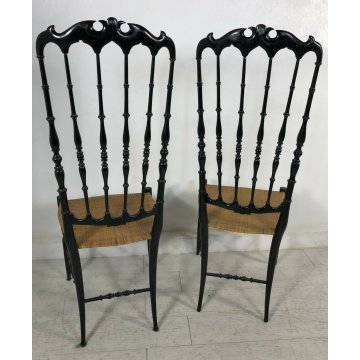 COPPIA SEDIE CHIAVARINE GAETANO DESCALZI VINTAGE CHIAVARI LEGNO CHAIR DESIGN