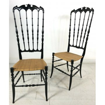 COPPIA SEDIE CHIAVARINE GAETANO DESCALZI VINTAGE CHIAVARI LEGNO CHAIR DESIGN