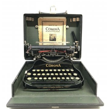 ANTICA MACCHINA DA SCRIVERE CORONA PIEGOVOLE VIAGGIO TYPEWRITER NEW YORK EPOCA