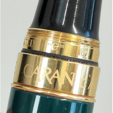 CARAN d'ACHE Leman PENNA STILOGRAFICA verde oro 750 18c NIB F Fountain Pen BOX