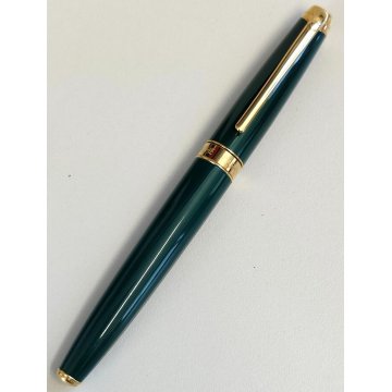 CARAN d'ACHE Leman PENNA STILOGRAFICA verde oro 750 18c NIB F Fountain Pen BOX