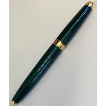 CARAN d'ACHE Leman PENNA STILOGRAFICA verde oro 750 18c NIB F Fountain Pen BOX