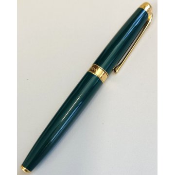 CARAN d'ACHE Leman PENNA STILOGRAFICA verde oro 750 18c NIB F Fountain Pen BOX