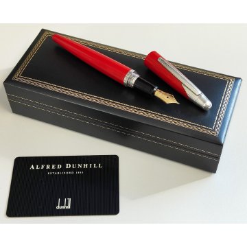 Dunhill AD 2000 PENNA STILOGRAFICA Vintage Fountain Pen ROSSO METALLIZZATO box