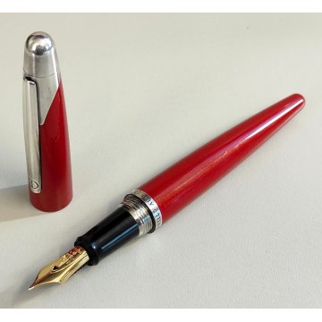 Dunhill AD 2000 PENNA STILOGRAFICA Vintage Fountain Pen ROSSO METALLIZZATO box