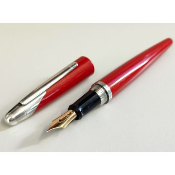 Dunhill AD 2000 PENNA STILOGRAFICA Vintage Fountain Pen ROSSO METALLIZZATO box