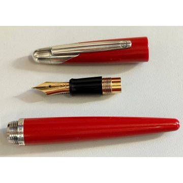 Dunhill AD 2000 PENNA STILOGRAFICA Vintage Fountain Pen ROSSO METALLIZZATO box