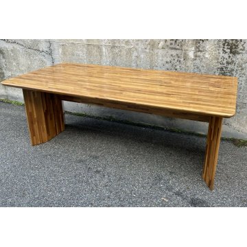 GRANDE SCRIVANIA DESIGN MOSAICO VINTAGE LISTELLI '80 MASSELLO PRANZO RIUNIONI