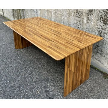 GRANDE SCRIVANIA DESIGN MOSAICO VINTAGE LISTELLI '80 MASSELLO PRANZO RIUNIONI