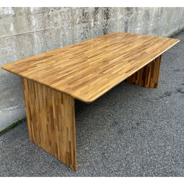 GRANDE SCRIVANIA DESIGN MOSAICO VINTAGE LISTELLI '80 MASSELLO PRANZO RIUNIONI