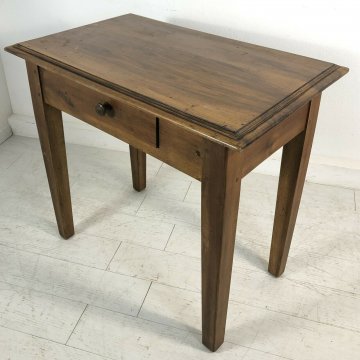 ANTICO TAVOLINO LEGNO MASSELLO NOCE TAVOLO CASSETTO STILE RUSTICO EPOCA 1800