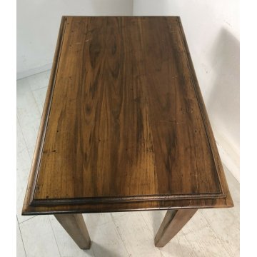 ANTICO TAVOLINO LEGNO MASSELLO NOCE TAVOLO CASSETTO STILE RUSTICO EPOCA 1800